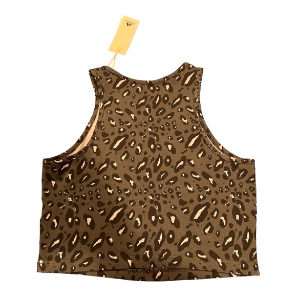 ADIDAS Essentials Animal-Print Cropped Workout Tank Top Size M XL - Picture 4 of 7